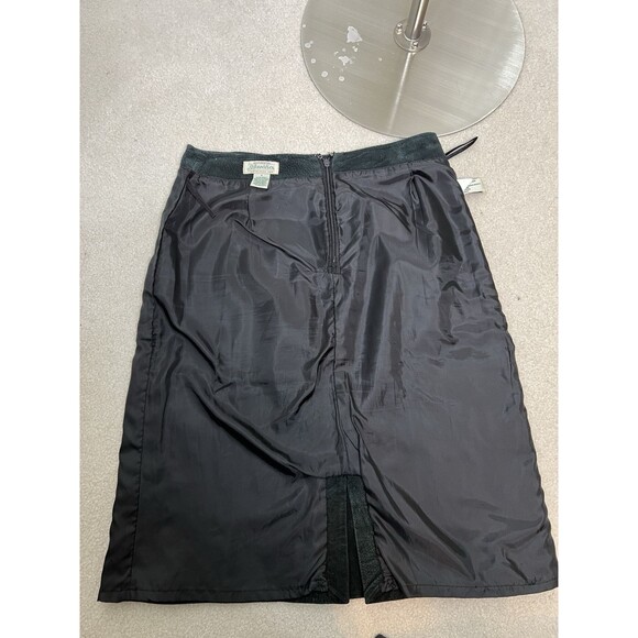 St. John's Bay A-Line Skirt Washed Black Suede Genuine Leather Vintage Size 8 - Picture 10 of 10